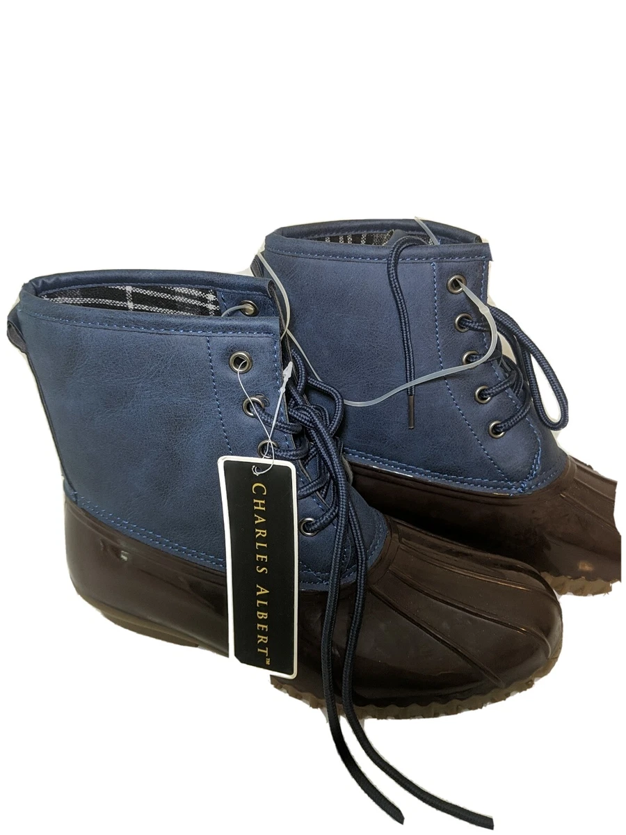 Blue and brown rain boots online