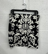 INC International Concepts Black  White Patterned Skirt M 