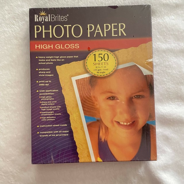 Royal Brites Photo Paper High Gloss 150 Sheets 8.5x11 9mil 96 Bright