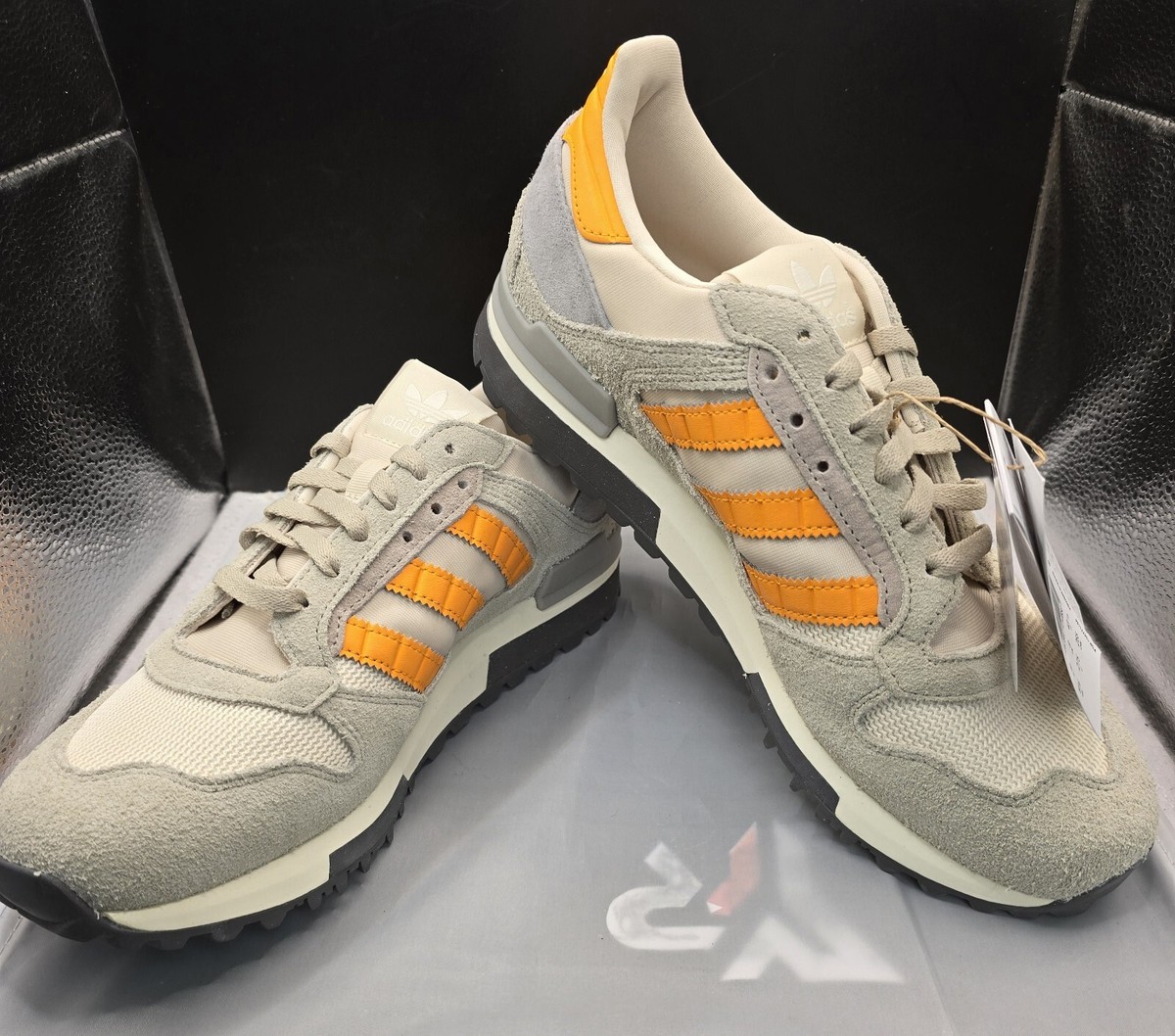 ADIDAS Originals ZX600 size? exclusive grey orange trainers UK9