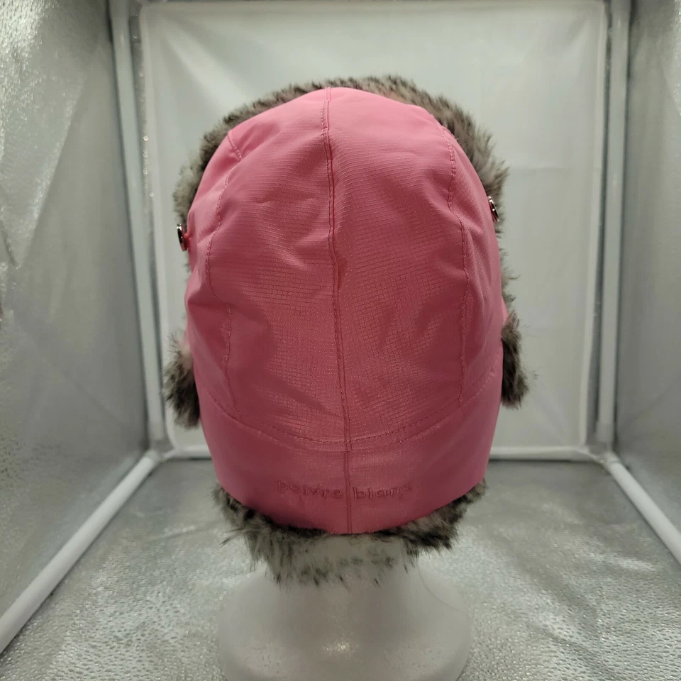 Sombrero avivador de piel sintética rosa blanco Poviblanc con correa ajustable a 20 pulgadas para la barbilla  Foto 2 de 4