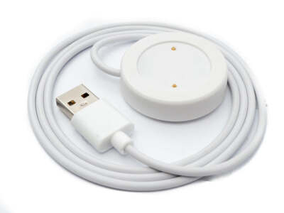 USB 2.0 Kabel 100 cm Ladestation für Honor Watch GS3 Smartwatch in Weiß