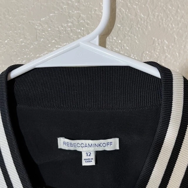 Rebecca Minkoff Jacket Womens 12 Silk Bomber Black Floral Full Zip BOHO - Image 3 of 4