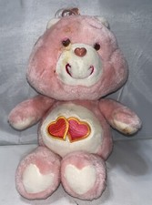 VINTAGE 1983 "LOVE-A-LOT" CARE BEAR Kenner 13  Pink Plush Hearts Stuffed Animal