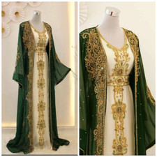 New Moroccan Dubai Kaftans Farasha Abaya Dress Very Fancy Long Gown Stylish Wear