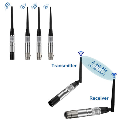 Kabellos DMX512 XLR 1 Sender mit 3 Empfänger Lichteffekte DJ DMX Receiver Stage