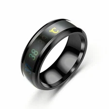 2020 Smart Temperature Black Ring Mood Temperature Display Ring Creative Fashion