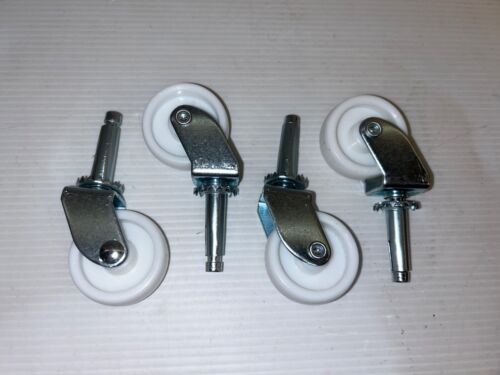Set of 4 Casters 1 1/2" Plastic Wheels - Picture 1 of 5