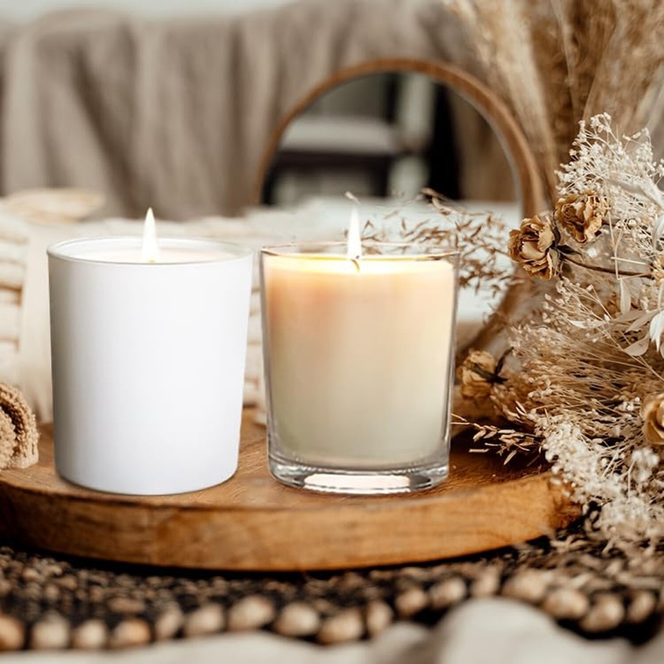 SHOWIN 14 OZ Thick Candle Jars for Making Candles 12 Pcs, 3 Wick Empty