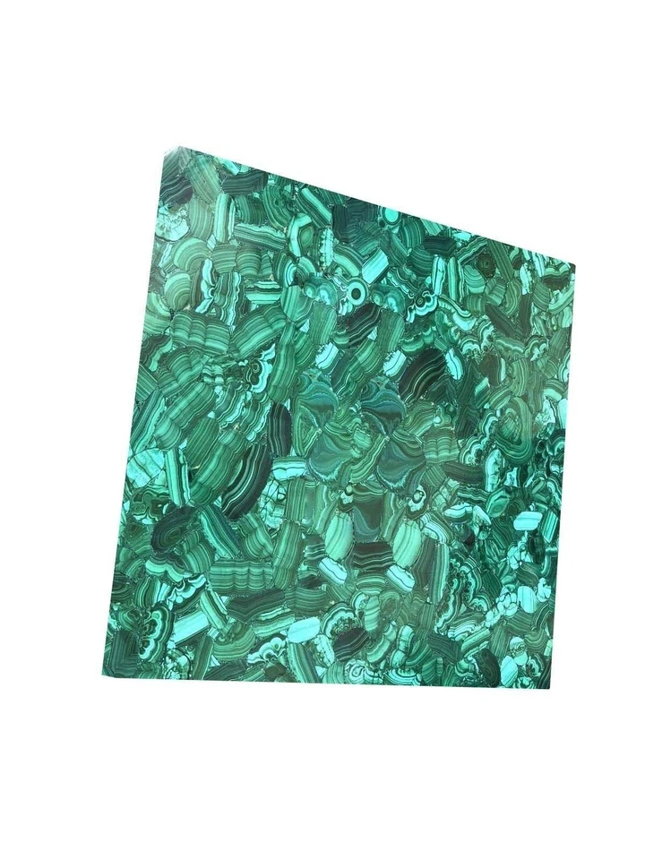  Marble Modern Coffee Table Malachite Stone Inlaid Mosaic Beautiful Art Decor  - Image 2 of 4