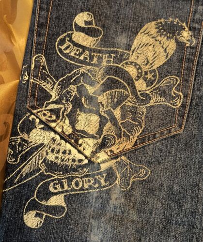 Vintage Ed Hardy by Christian Audigier Jeans Shorts Herren 38 blau Mädchen Fahrrad Jahr 2008 - Bild 5 von 9