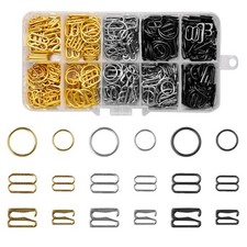 BROVITI 360Pcs Metal 3 Styles Bra Strap Hooks for 8mm, 12mm, Multicolor
