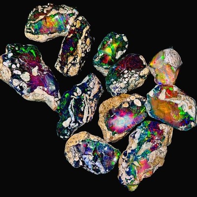 Black Opal Roh Äthiopien Feuer Opale Natur Lot, Schleifqualität, 1-100 Stk