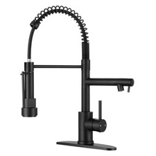 Kitchen Faucets with Pull Down Sprayer, Single Matte Black kitchen faucet