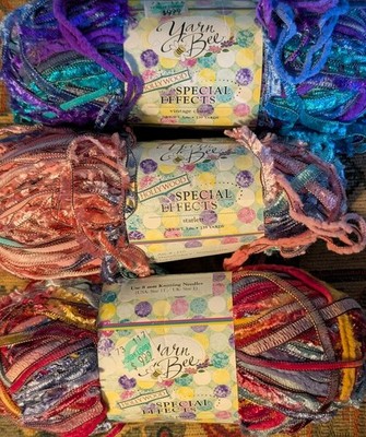  Special Effects Yarn By Yarn Bee 3 Skeins Different Colors