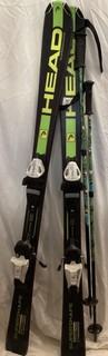 HEAD Supershape Skis 130cm with Bindings Black and Green Z#5093 Z#5093 Z#5093