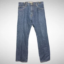 Levis 517 Jeans Mens 33X30 Boot Cut Jeans Solid Blue Denim Pre Owned 