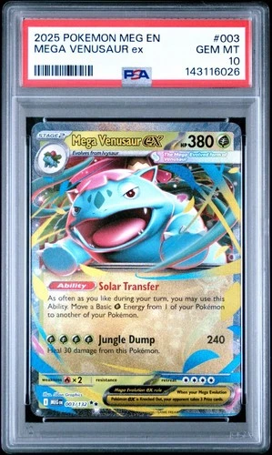 2025 Pokemon MEG En Mega Venusaur Ex #003 PSA 10 Gem Mint