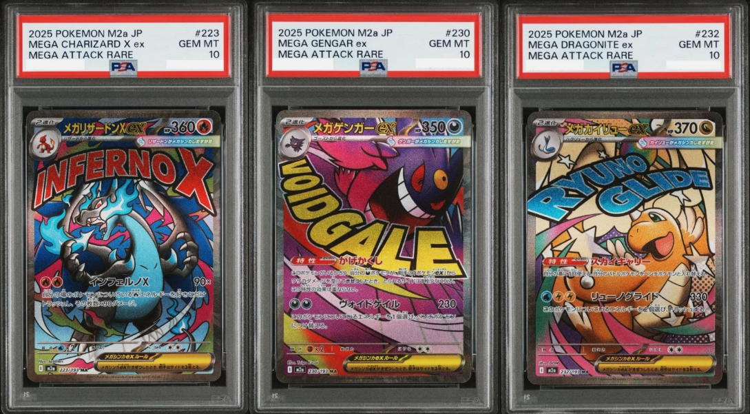 PSA 10 Charizard Gengar Dragonite MA Set 223 230 232/193 MEGA