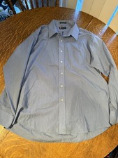 Chaps Blue Longsleeve Button Down Collared Shirt Men Size 17-17.5 34/35 Classic