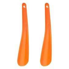 2pcs Shoe Horn 7.9" Plastic Curved Spoon Shoe Helper Shoehorns, Orange