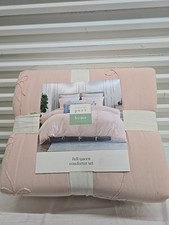 3 PIECE NIB PERI HOME COQUETTE PINK BOW FULL QUEEN SIZE COMFORTER SET
