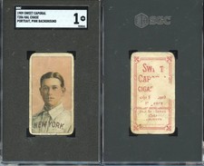 T206 Hal Chase Pink Portrait *STAR* ~~ SGC 1 ~~ Sweet Caporal 150/30 back