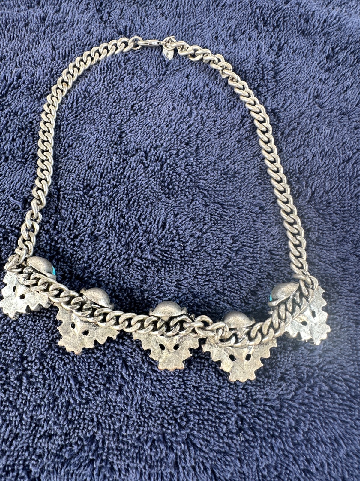 Express Turquoise Statement Necklace Silver Tone … - image 6