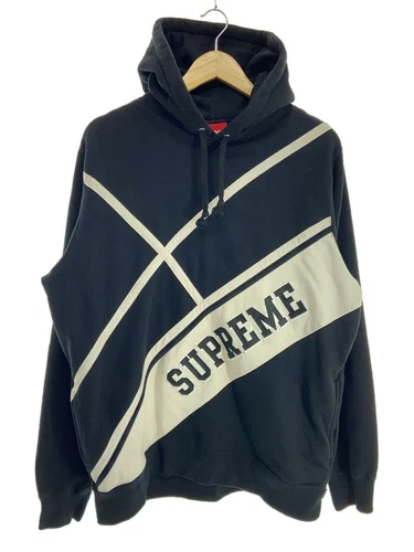 Felpa Supreme con cappuccio L cotone nero usata