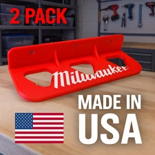 M12 Battery Holder 2-Pack | Heavy Duty Wall Mount holds 3 Battery Made In USA