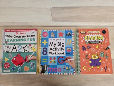 Dry Erase Learning Book Lot. Dr. Suess/ Wipe Clean/ Help With Homework FREESHIP!