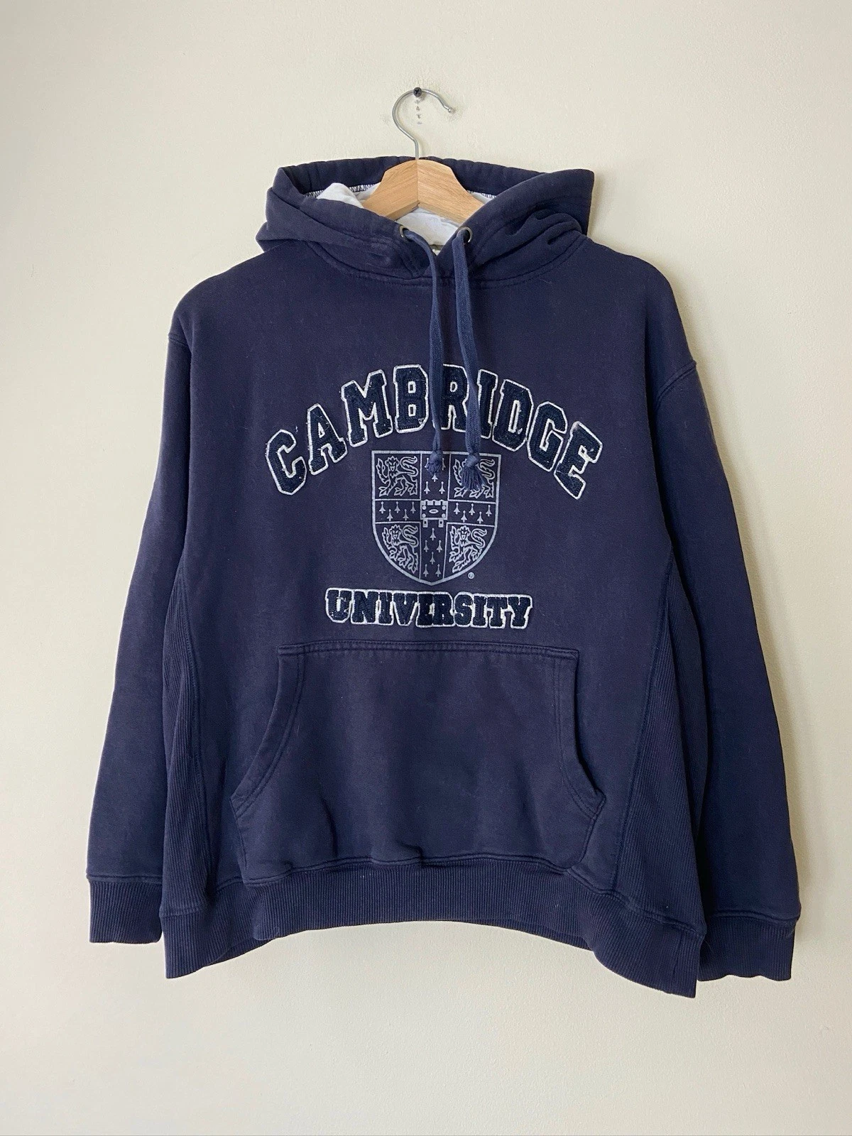 Sweat à capuche vintage y2k Cambridge University NCAA bleu marine   S/M