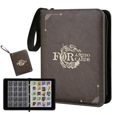 Mini Amiibo Card Display Album, Brown, 0.82x1.22 inch, Faux Leather, Waterpro...