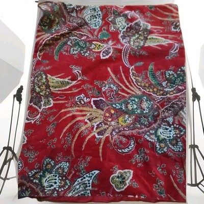 1  Pottery Barn Adela Paisley Velvet Pillow Sham Standard Red