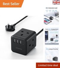 Versatile Extension Lead with Smart Features and Child Safety Lock - 1.5M