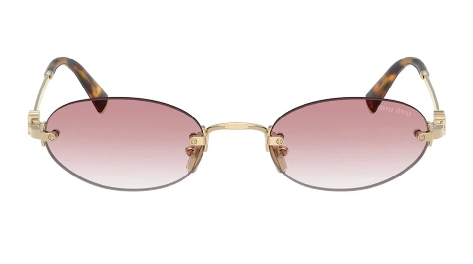 Miu Miu Logo MU A54S ZVN70O Round Sunglasses in Gold / Pink Gradient Lens - Image 2 of 4