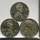 1943 P,D,S Lincoln Steel Cents - Fine Details Free Shipping