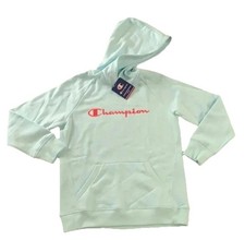 Champion Hoodie Sweatshirt Fleece Girls Large Blue Mist NWT