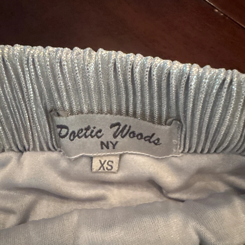 Falda larga metálica vintage con abertura para mujer talla XS Foto 2 de 4