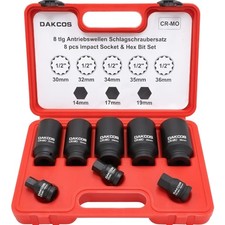 Vielzahn Nuss Schlagschrauber Nüsse 8er Satz SW 30-36 mm 1/2" Chrom Molybdän