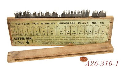 #ad box #4 set STANLEY 55 CUTTER IRONS w label $120.00