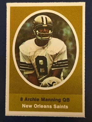 1972 Sunoco Football Stamp Singles Ole Miss New Orleans Saints Archie Manning RC