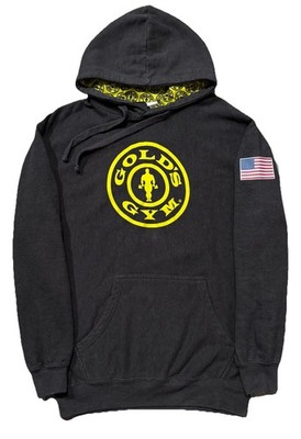 Gold s Gym Hoodie Workout Sweatshirt. Mens M. Gray.