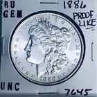 1886 BU GEM MORGAN SILVER DOLLAR UNC MS+++ U.S. MINT RARE COIN 7645