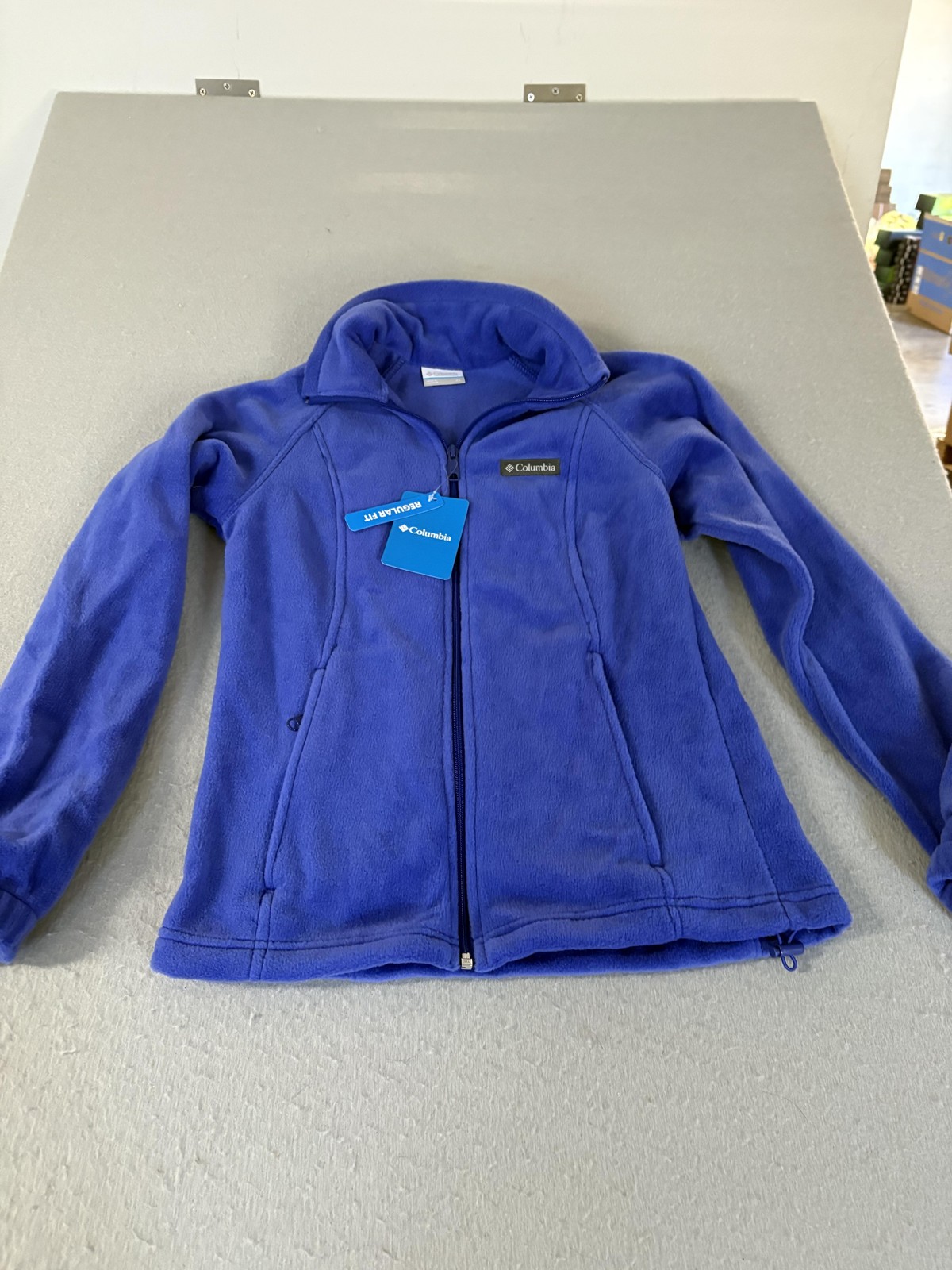 Columbia Jacket Womens XS Blue Full Zip Fleece Regular Fit Stand Collar Pockets