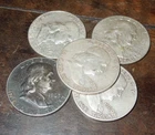 One junk 90% Silver Franklin Half Dollar  1948-1963 Free Shipping!