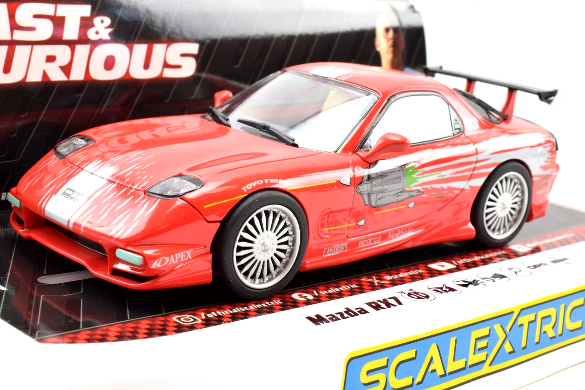 Scalextric Fast & Furious Mazda RX7 DPR W/ Lights 1/32 Scale Slot