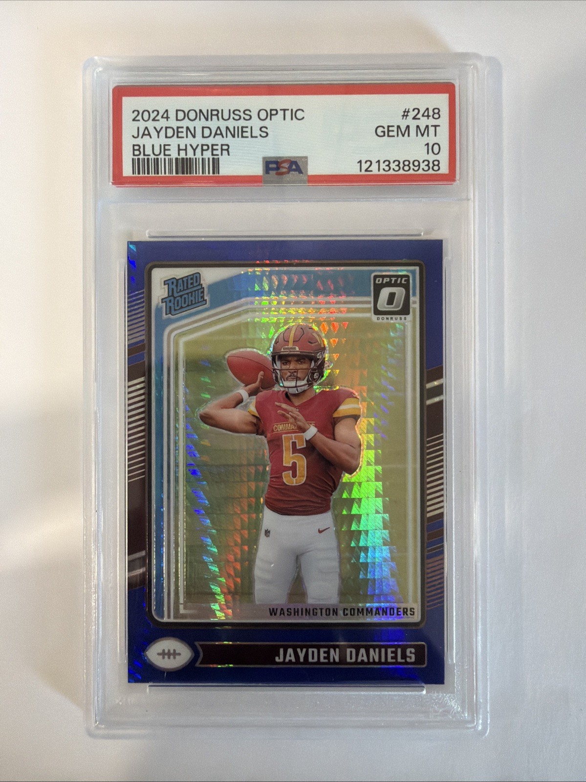Jayden Daniels Panini Donruss Optic #248 Blue Hyper