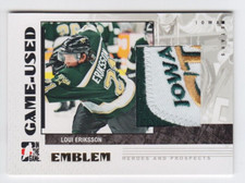 2007-08 ITG HEROES PROSPECTS LOUI ERIKSSON EMBLEM PATCH /30 GOLD GAME USED Stars