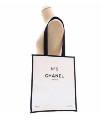 CHANEL N ° 5 No 5 100th Anniversary Tote Bag White × Black Novelty